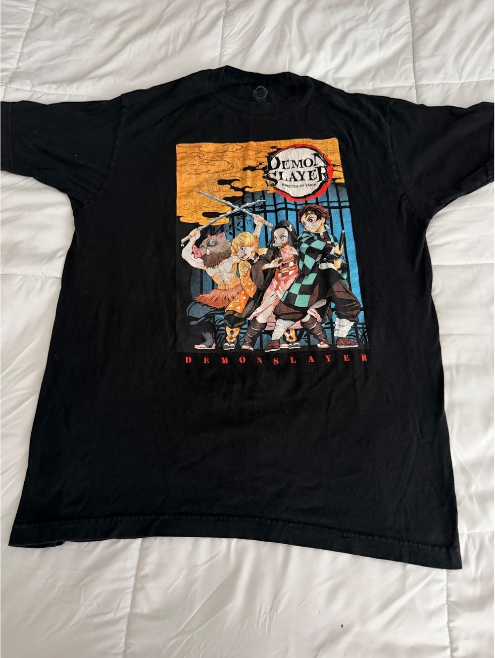 Demon Slayer Kimetsu no Yaiba Graphic T-Shirt Large Black 42